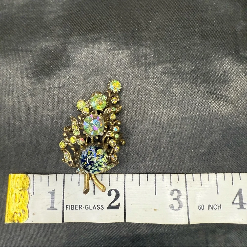 Hollycraft Vintage 1950 Floral Spray Brooch